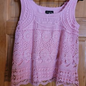 Charlie Paige Pink Lace Tank Top